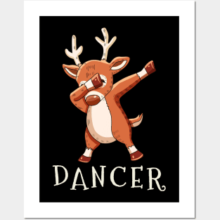DANCER Santas Reindeers Family Matching Christmas Posters and Art